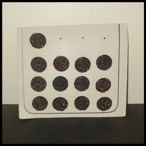 Intricate Vintage Bronze Tone Buttons on Card